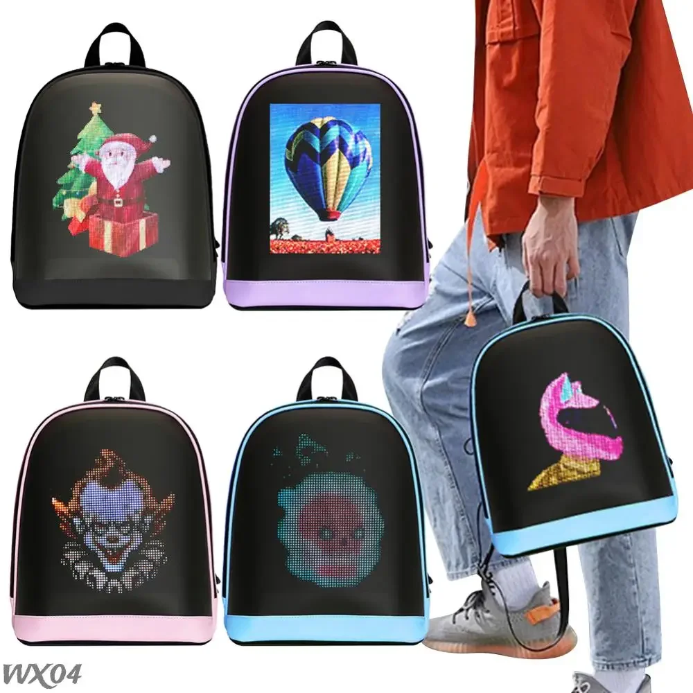 Светодиодный рекламный рюкзак с управлением через приложение, рекламная деловая сумка, уличная сумка с пиксельным экраном для путешествий на открытом воздухе