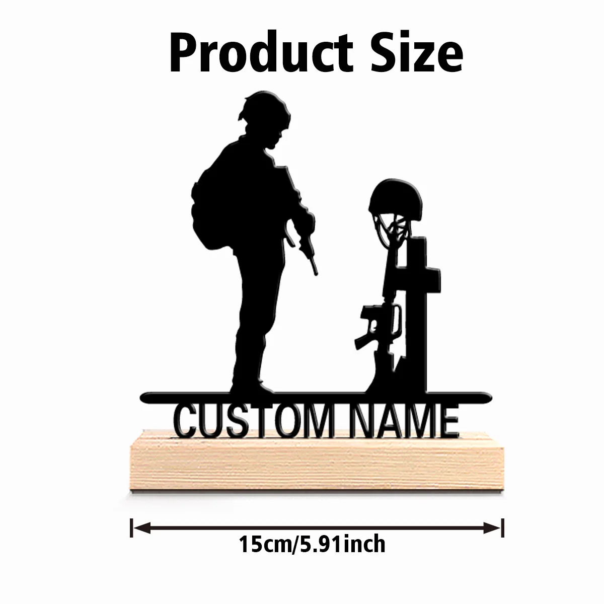 1pc Stylish Personalized Custom Soldiers Metal Statues Wooden Frame Wall Decor for Living Room Bedroom Eclectic Mystical Home