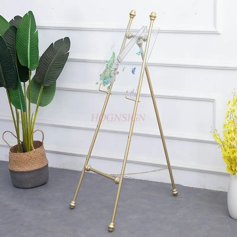 

Light luxury wedding welcome photo display stand, advertising iron painting stand, metal photo frame stand, floor standing