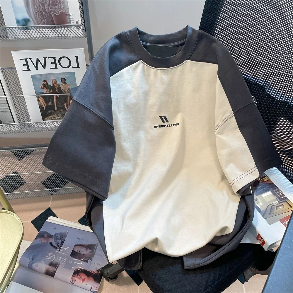 

Мужская футболка больших размеров ort Sve oulder Insertion Casual Sle Summer High Street, винтажный топ для пар, дышащий полиэтиленный...