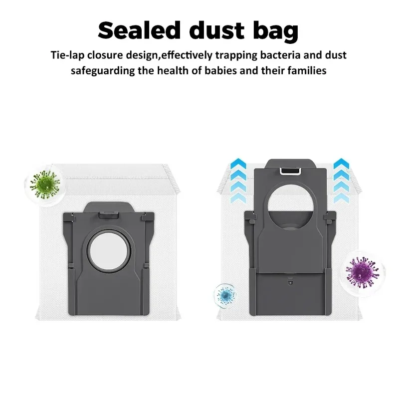 8 Dust Bags Compatible For Dreame L10s Pro, X30 Ultra, X40 Ultra, and L40 Ultra—Efficiently Collect Hair, Dust, and Debris