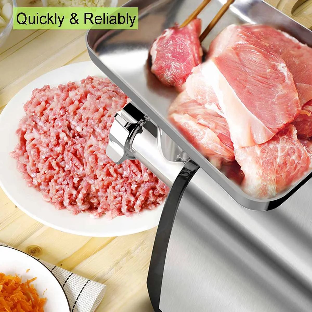 Electric Meat Grinder 3200W Power Household Sausage Stuffer Vegetable Chopper Mincer Compact Design Home Kitchen Food Processor