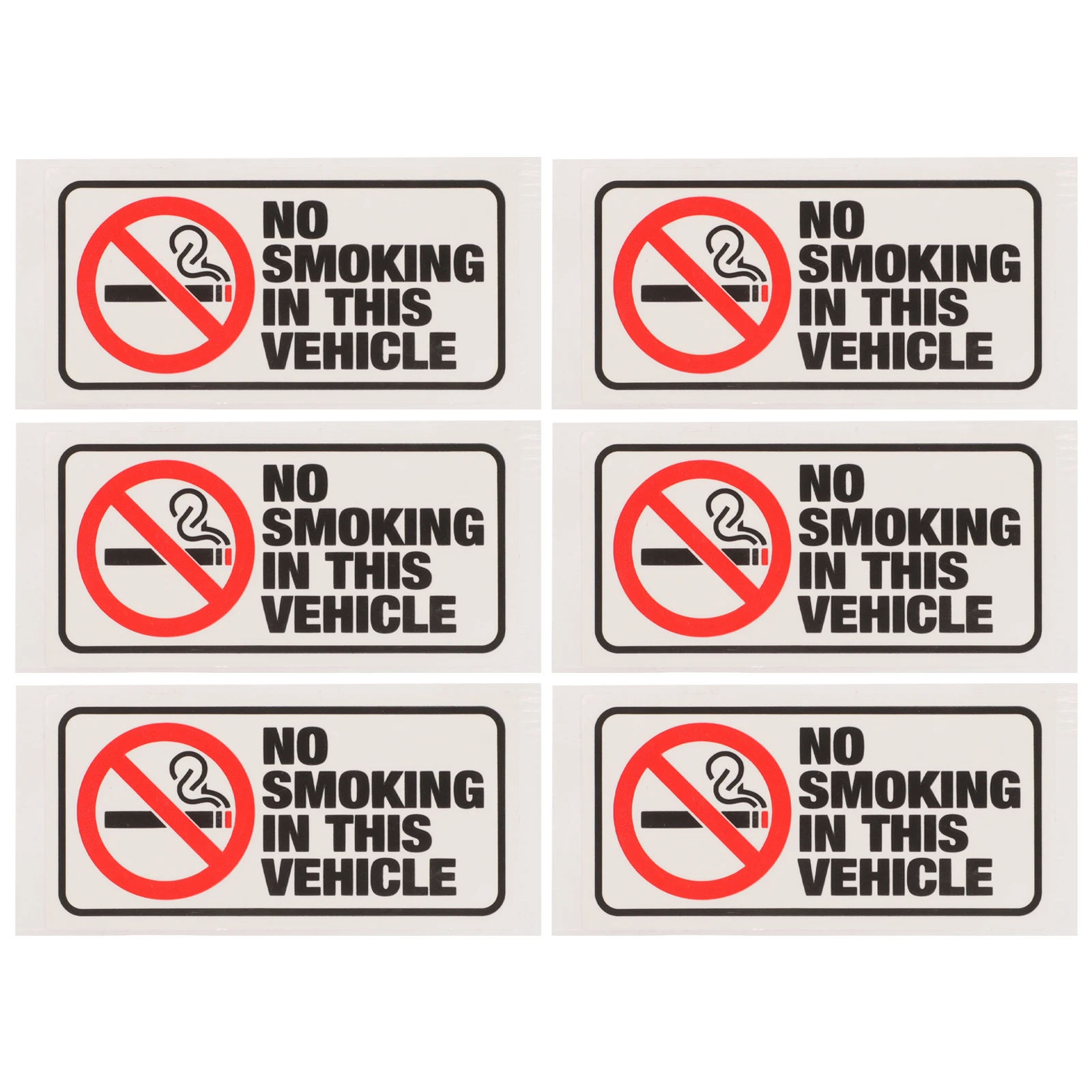 6 Pcs No Smoking Sticker Signs for Business Car Stickers The Copper Plate Vehicles