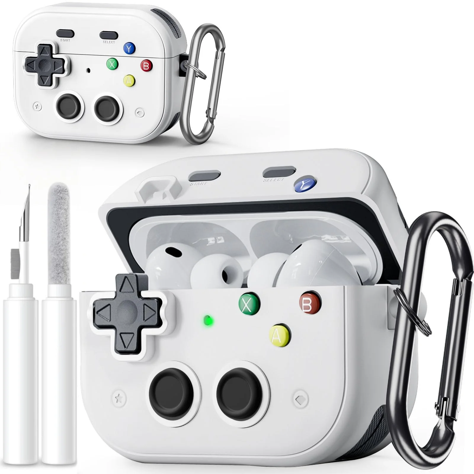 Capa Protetora Engraçada para Airpods Pro 3, Design de Jogo, Resistente a Impactos, para Airpods Pro 3ª Geração com Kit de Limpeza