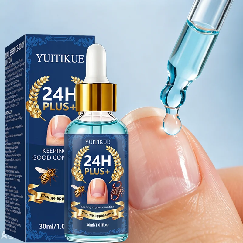 30ml 24H Plus Bee Scorpion Nail Essence Hardening Fragile Nails Brighten Nail Surface Salon Home Nail Maintenance