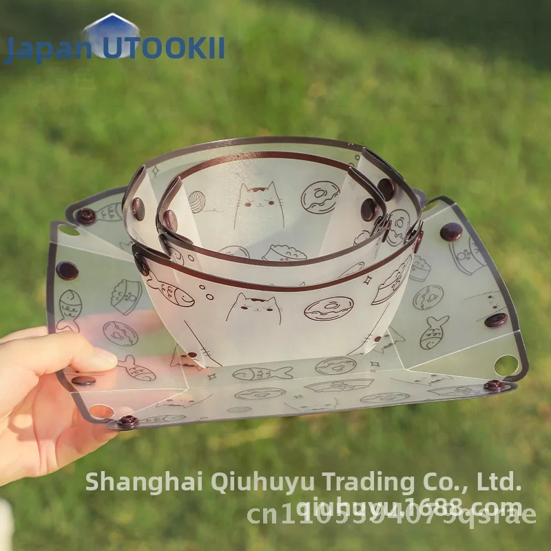 Utookii المحمولة وعاء قابل للطي الغذاء الصف سيليكون مقاومة درجات الحرارة العالية الطفل في الهواء الطلق أدوات مائدة للأطفال خفيفة الوزن السفر