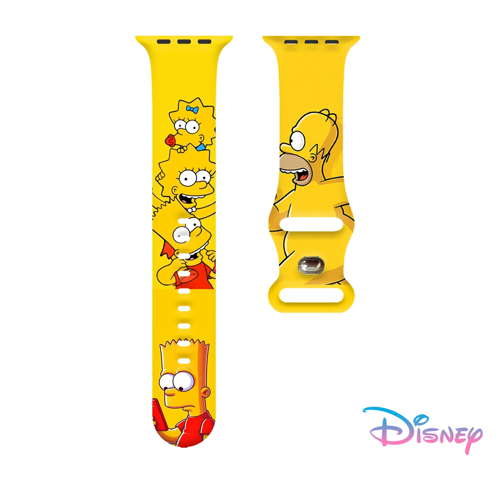 Disney Simpson Series 2 Strap for Apple Watch 11 10 9 8 7 SE Silicone Band Replaceable Watchband for iWatch 46mm 44mm 42mm 41mm