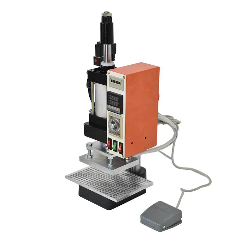 Small Pneumatic Hot Stamping Machine Leather Printer Embing Machine for Leather Embing  LOGO Indentation Stamping Tool