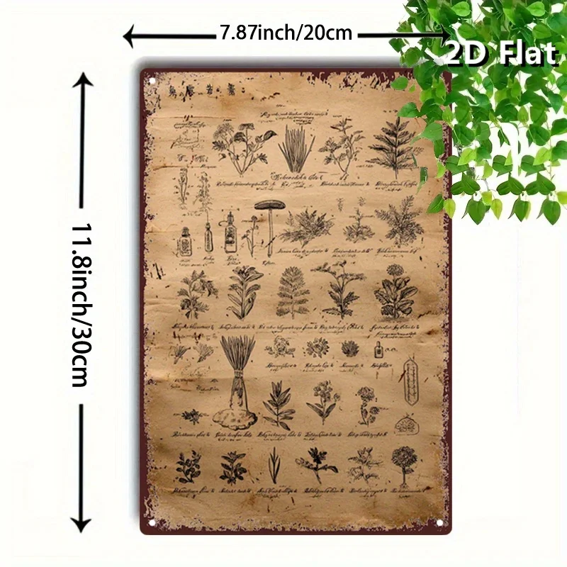 CIFBUY Vintage Botanical Heritage Sign Aluminum Wall Art Waterproof Durable 2D Flat Decor For Home Living Room Bedroom Office Gi