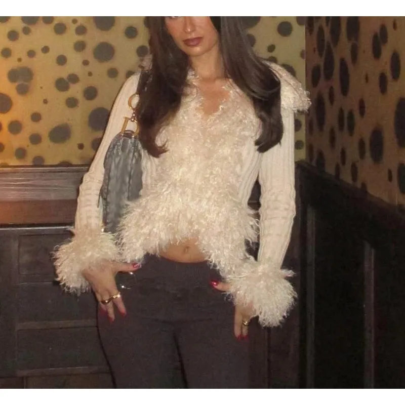 

Осень-зима 2025 года, вязаный кардиган из плюшевой шерсти, женский тонкий и тонкий модный пит-полос, куртка