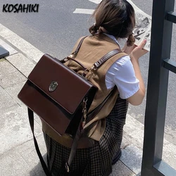 Women Casual All Match Students Backpacks Jk Girls Vintage Streetwear Fashion Shoulder Crossbody Bags Preppy Simple Schoolbags