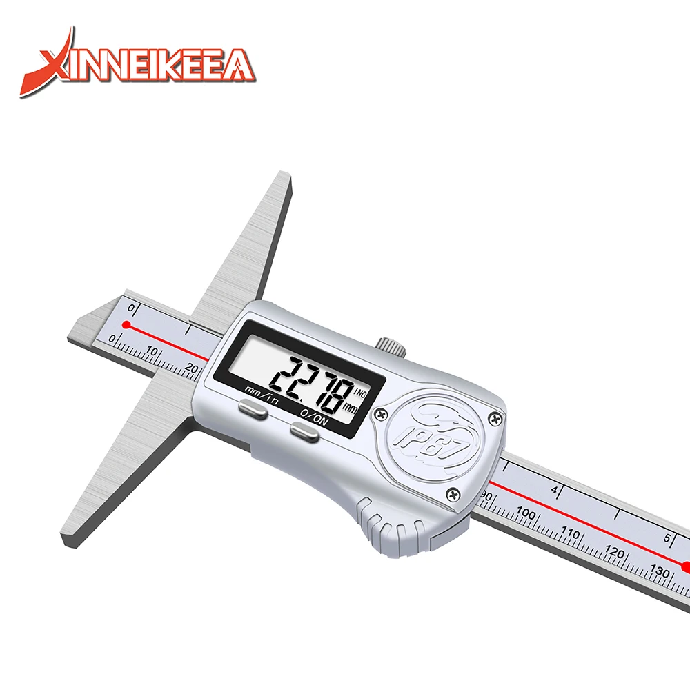 Ip67 wasserdichter öl beständiger digitaler Anzeige tiefen sattel 0-150mm 0-200mm 0-300mm elektronischer Bremssattel Loch tiefen schritt messung