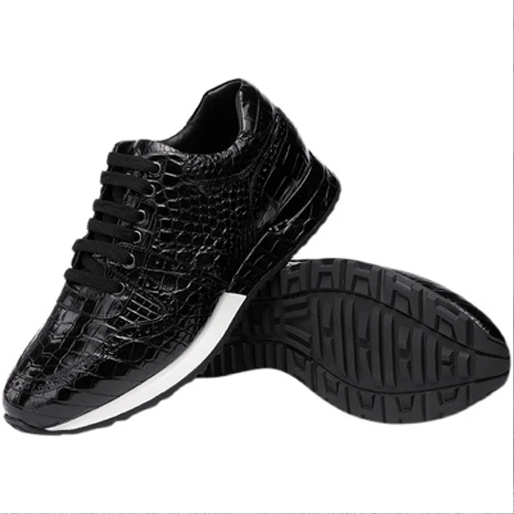 hulangzhishi new Men crocodile fashion male Casual lace-up  shoes