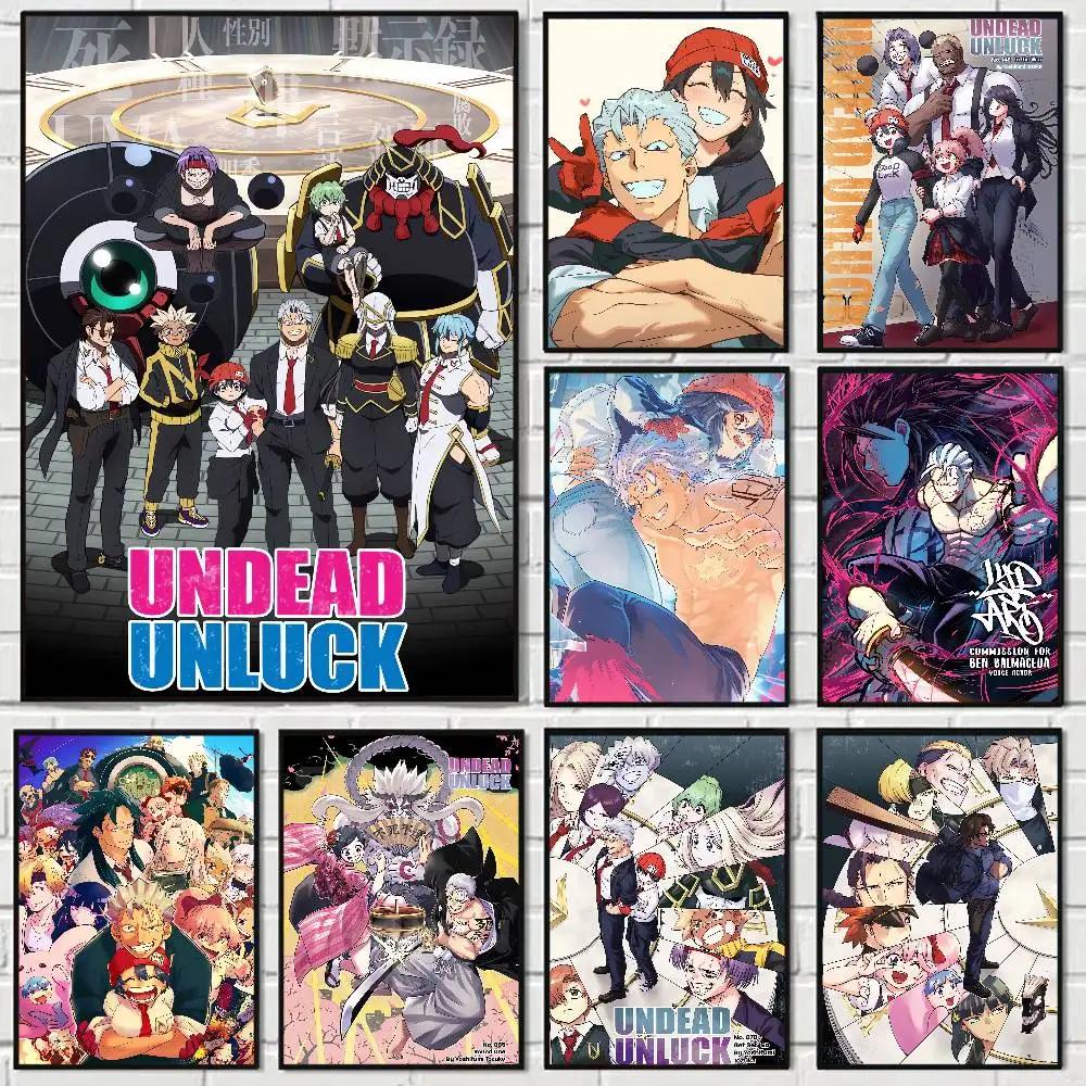 Anime Undead Unluck Funny Cute Cartoon Posters Prints Canvas Painting Wall Art Picture Living Room Home Decor