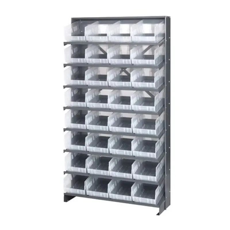 Quantum Qprs-208Cl Single-Side Sloped Pick Shelving Display Storage Rack For Healthcare Warehouse | (8) Shelves; (32) Qsb208