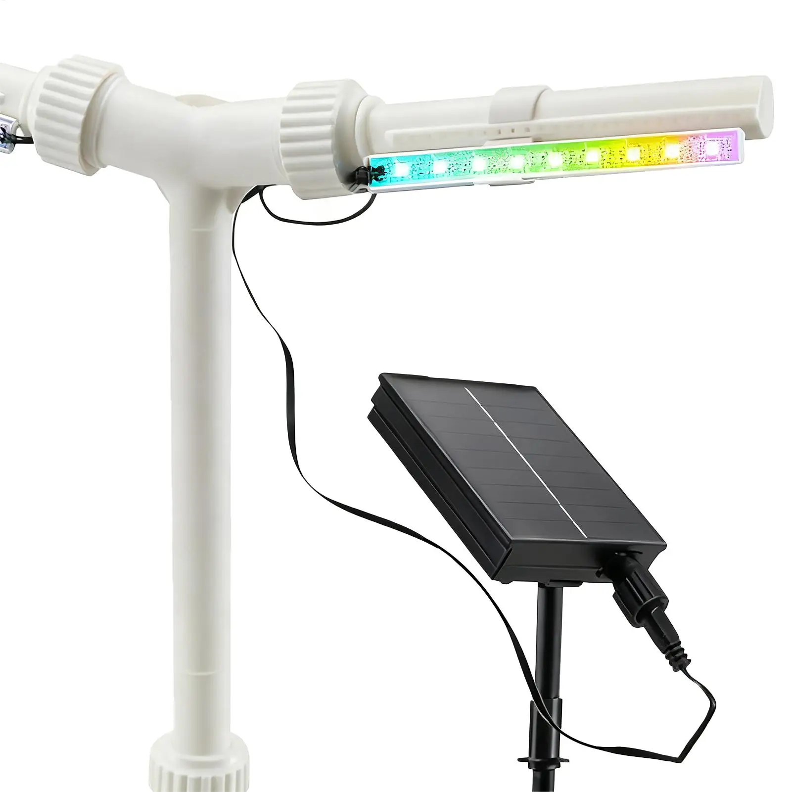 

Фонтан для бассейна с двойным распылением, устройство-водопад с дистанционным управлением и регулируемой 7-цветной светодиодной подсветкой, фонтан для бассейна с двойным распылением для