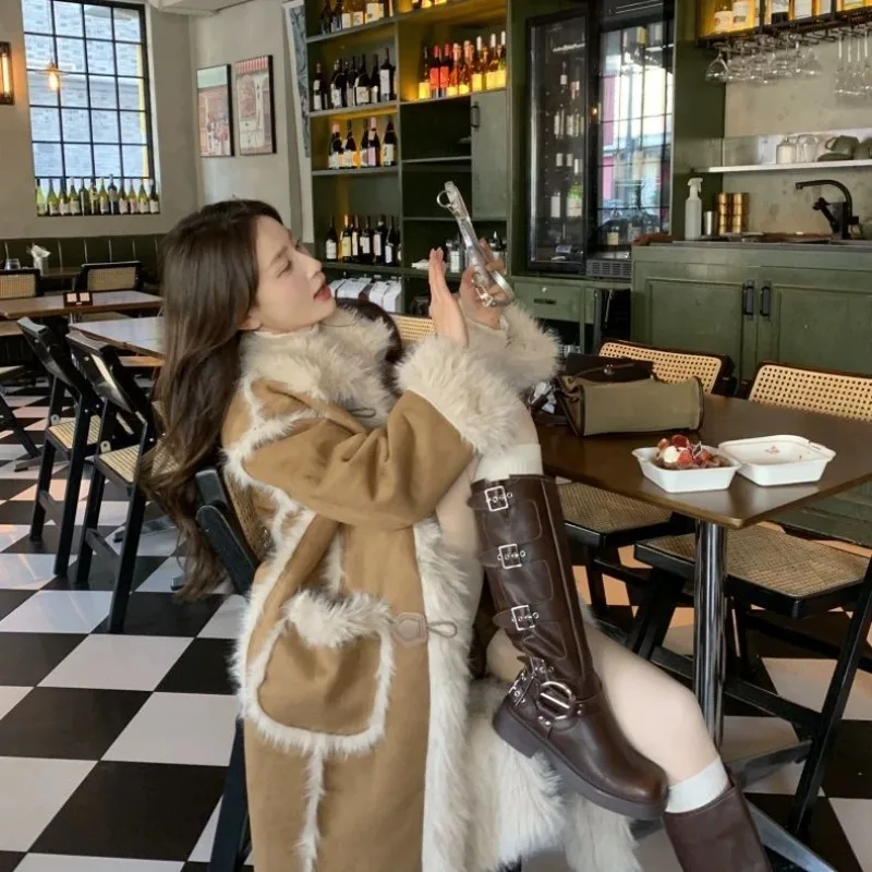 Fashionable Outcoat Faux Fur One-piece Faux Fox Coat Loose Fluffy and Thickened Fur Coat Warm Jacket Off-season Treatment Coat