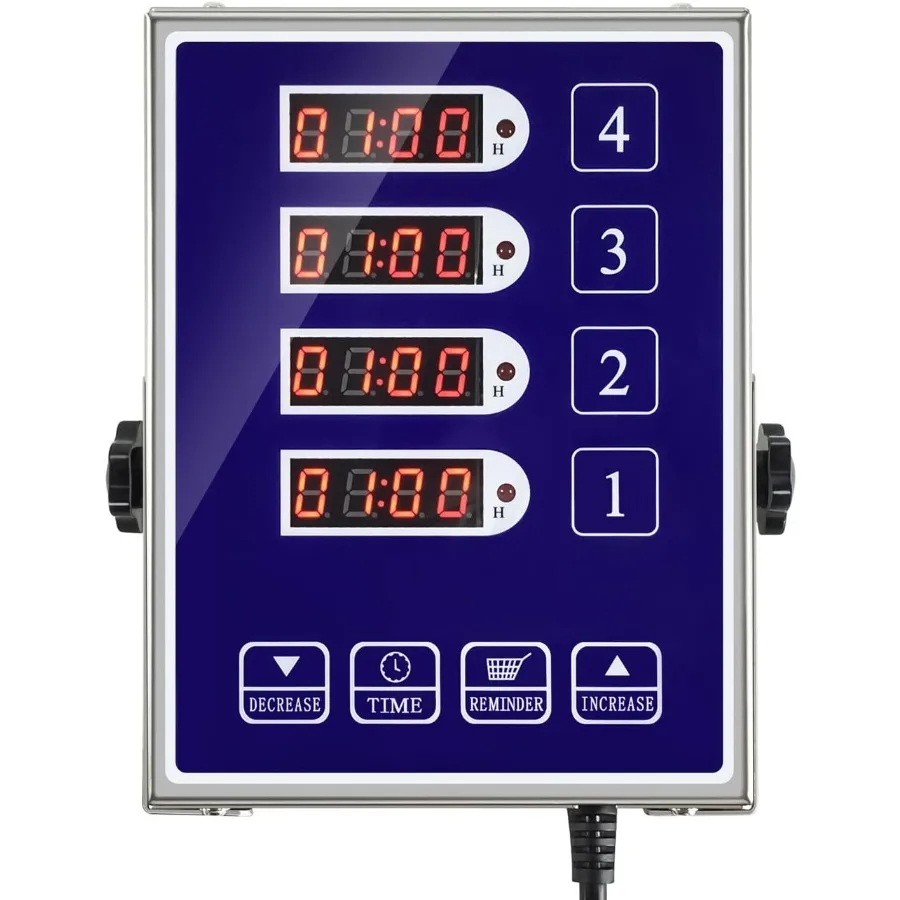 

Precision Kitchen Timers for Cooking in Commercial Kitchens and Restaurant Settings 4Channel Stainless Steel Digital LED Chef C