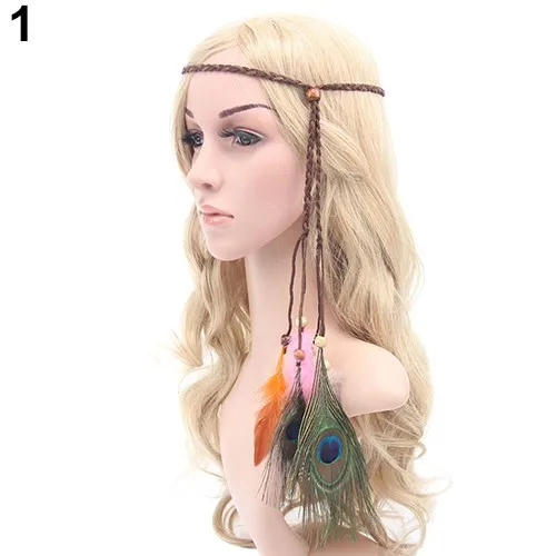 

Cross-border Bohemian peacock feather headband Indian ethnic style Tibetan headband Nepalese headdress 486