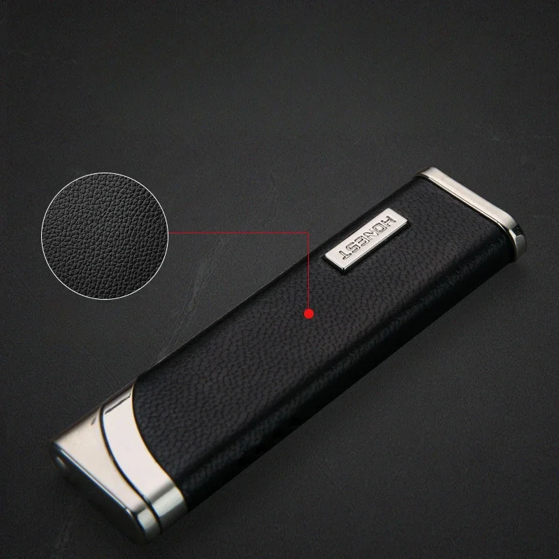 HONEST Thin Lighter Metal Jet Torch Gas Butane Lighter Turbo Windproof Blue Flame Inflatable Cigarette Lighter Cheap Lighters