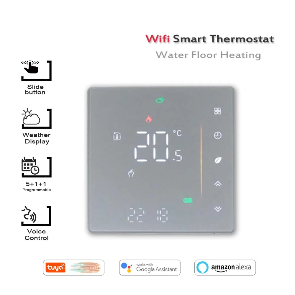 24VAC WiFi Smart Water Thermostat Temperature Controller Works with Alexa Google Home