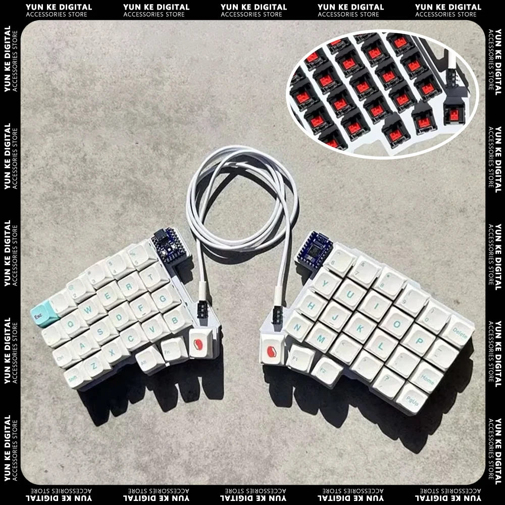 Silakka54 Split Keyboard Wired Hot Swap Support Qmk/Vial Customize Gaming Keyboard Ergonomics Rp2040zero Pc Gamer Accessories