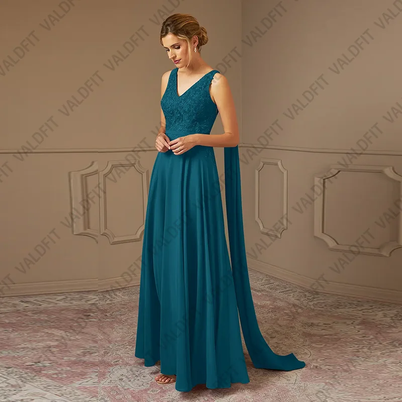 

Customized Long Ink Blue Mother of the Bride Dresses with Sash Wedding Formal Occasion vestidos de fiestas elegantes mujer