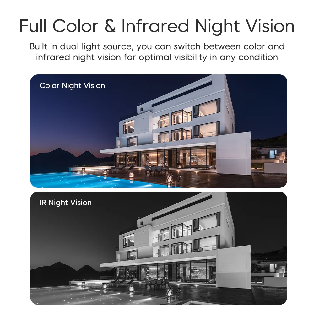 VSTARCAM 6MP 4K 듀얼 렌즈 광각 홈 카메라, IP66 방수, 360도 °   PTZ 뷰, 사람 감지, 컬러 야간 투시, 양방향 통신