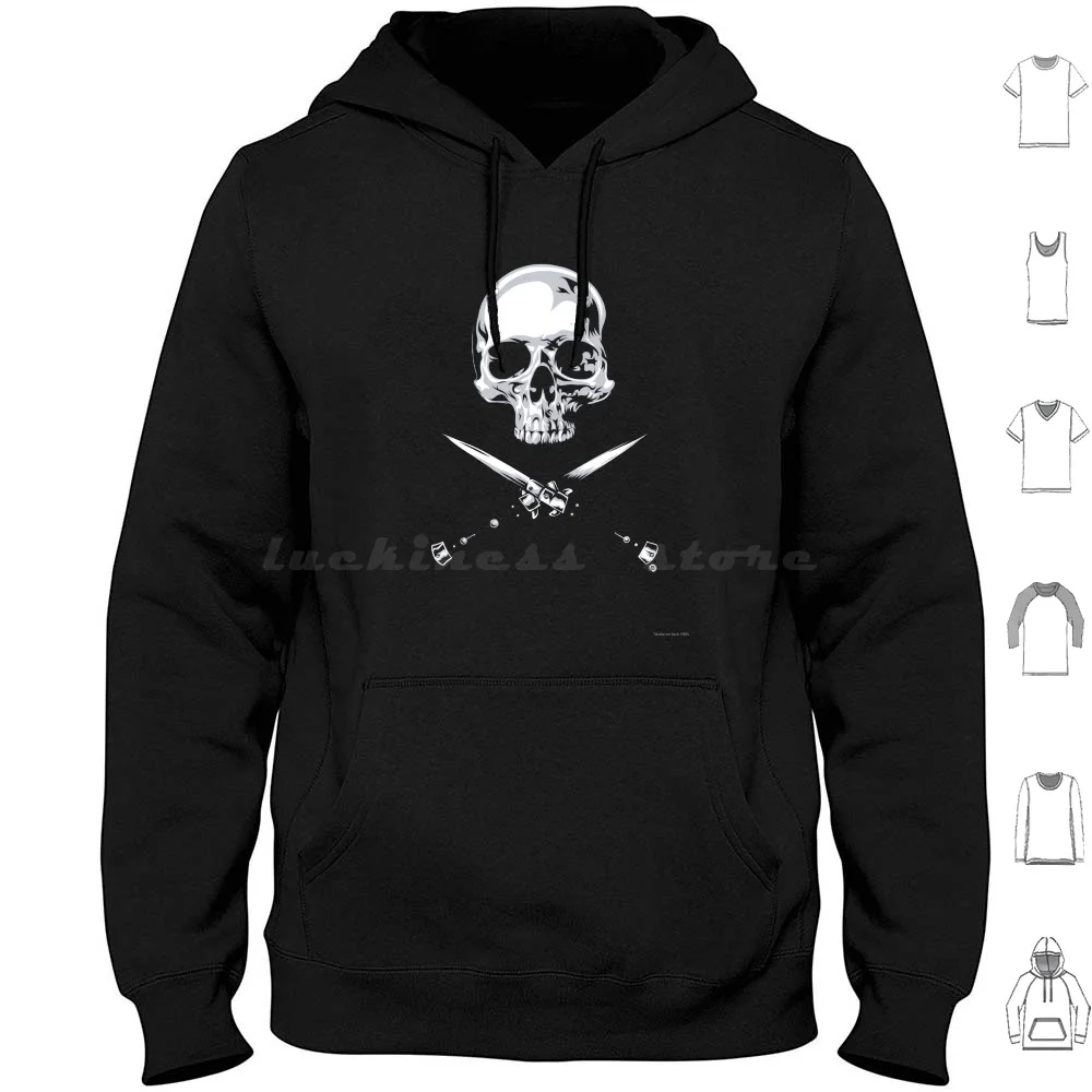 Pocket Knife Hoodies Long Sleeve Skull Crossbones Knife Knives Pocket Knives Pocket Knife Death Dark Bones Darkart