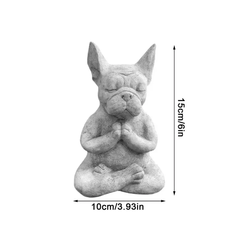 Outdoor Jardin Garten Yoga Pose Meditation Dog Resin Statue Ornaments Waterproof   for Office Home Decor Garden Decoration