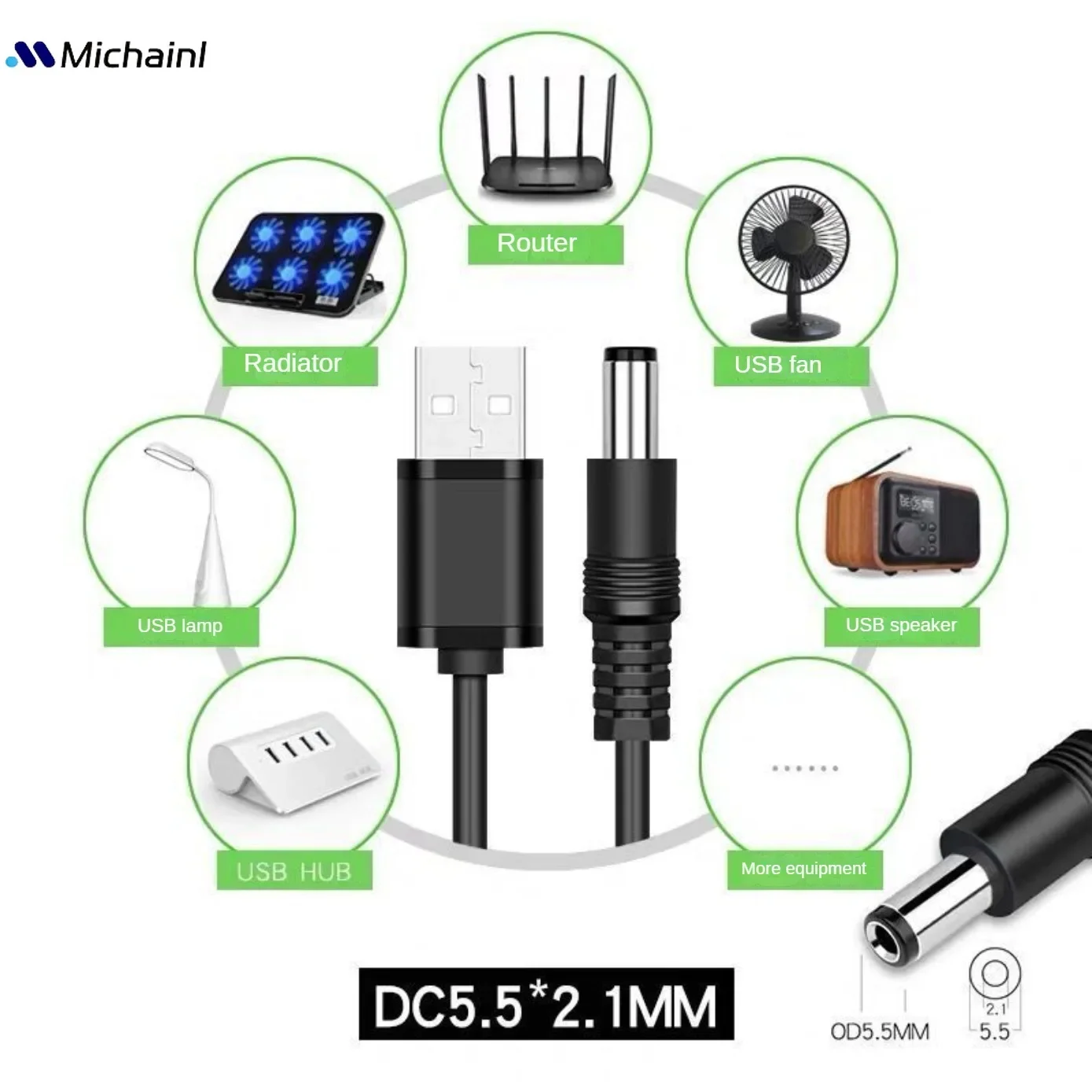 Linea USB Power Boost DC 5V a DC 9V / 12V Modulo step UP Cavo adattatore convertitore USB Spina 2.1X5.5MM per computer router