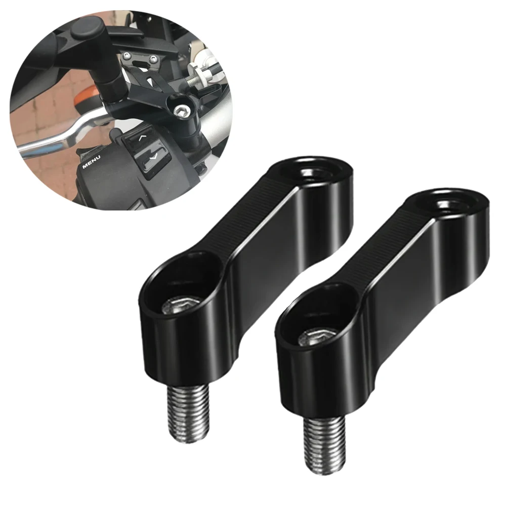 Riser Supplies Rear View Base Mirrors Black Motorcycle Rearview Mirrors Extension Riser Extend Adapter Mirror Extender Adapters