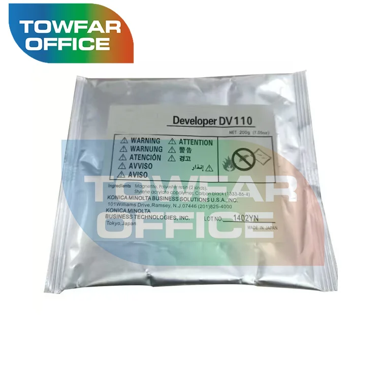 Nuevo revelador compatible DV110 para Konica Minolta Bh162 Bh180 Bh210 di152 di183 di250 di3510 7118, 200g/bolsa, revelador negro