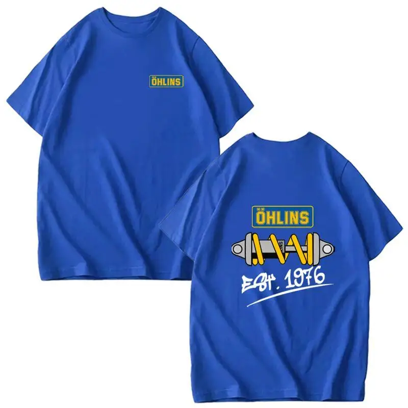 2026 Ohlins Shock Absorber Pattern Car Modification Vehicle Accessories Men's and Women's Short-sleeved Pure Cotton T-shirts view 6