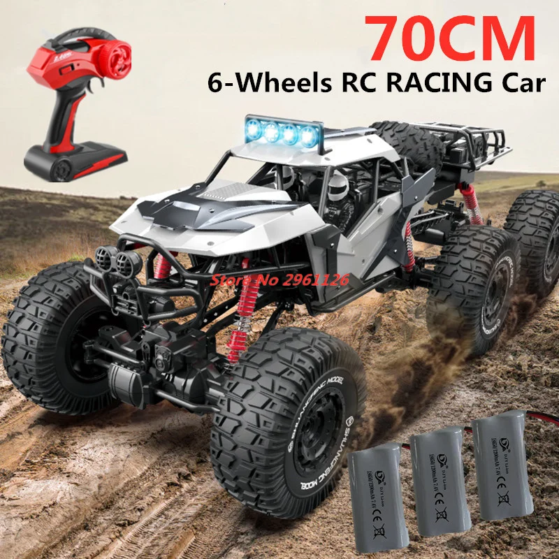 2.4G Alloy 70CM Large Car 6-Wheels Four Drive Off Load Climbing Car Vehical Electric High-Speed Six-Wheel Climbing Car