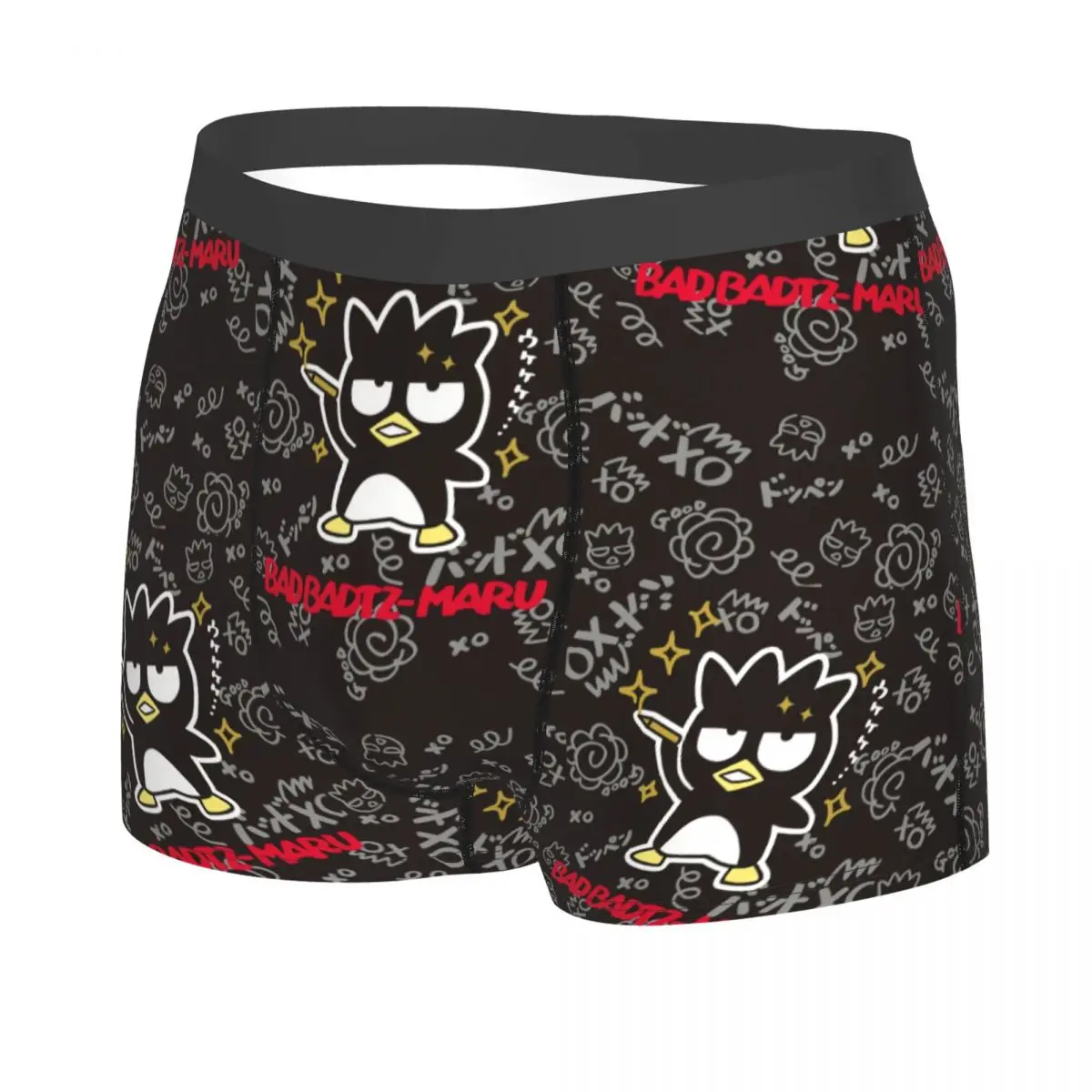 Custom Male Novelty BAD Badtz-Maru Sanrio Cartoon XO Child Underwear Boxer Briefs Stretch Shorts Panties Underpants