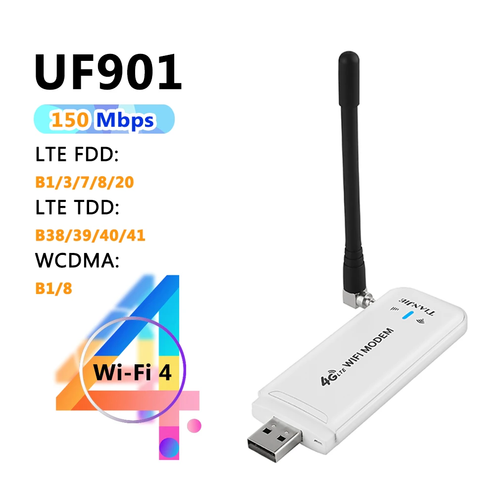 DALFTECH 4G LTE Wifi Router USB Portable Modem With Hotspot 100&300Mbps Hight Speed Network Wi-Fi 6&4 Wireless Dongle