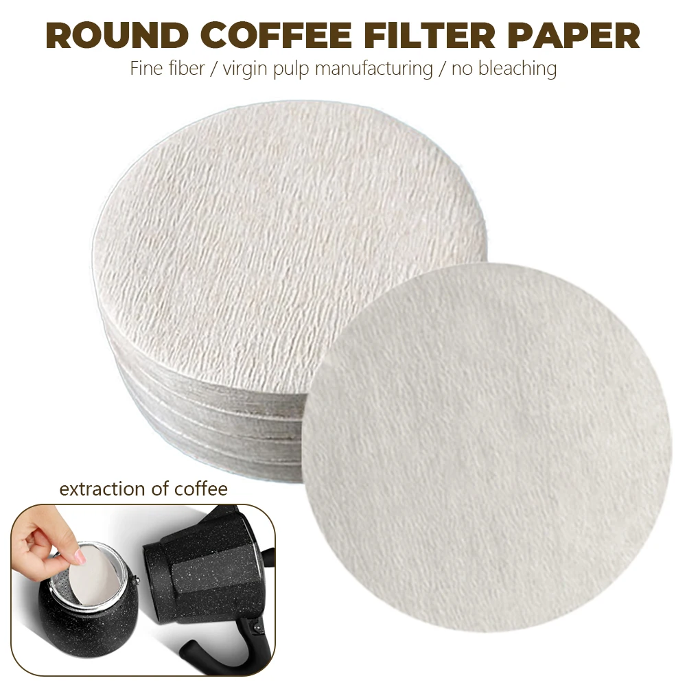 100PCS Round Coffee Filter Paper 56mm 60mm 68mm For Espresso Coffee Maker Dripper Coffee Filters Tools Moka Pot Paper Filter