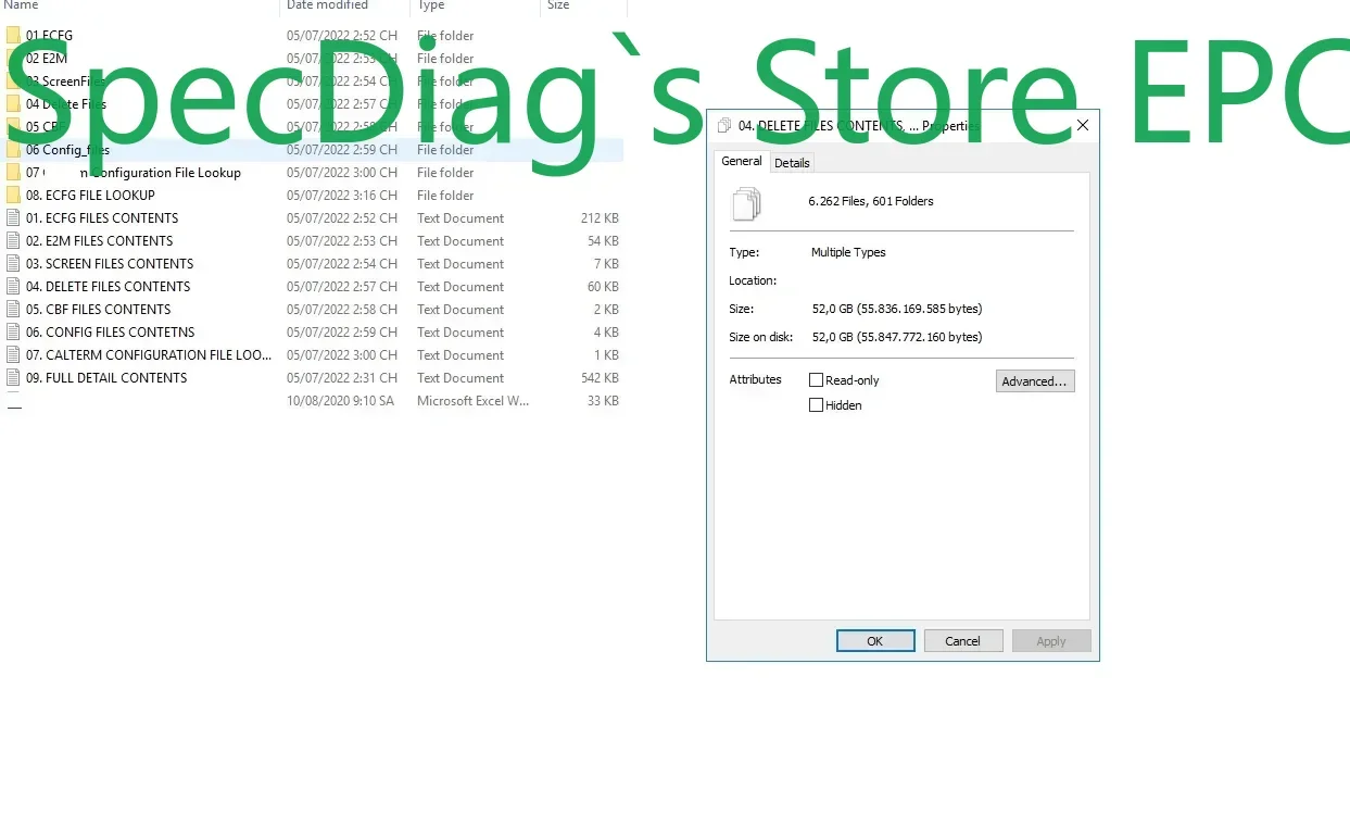 SpecDiag METAFILES 52GB ECFG E2M SCREEN CBF FILES Update 04.2022 ForCummins