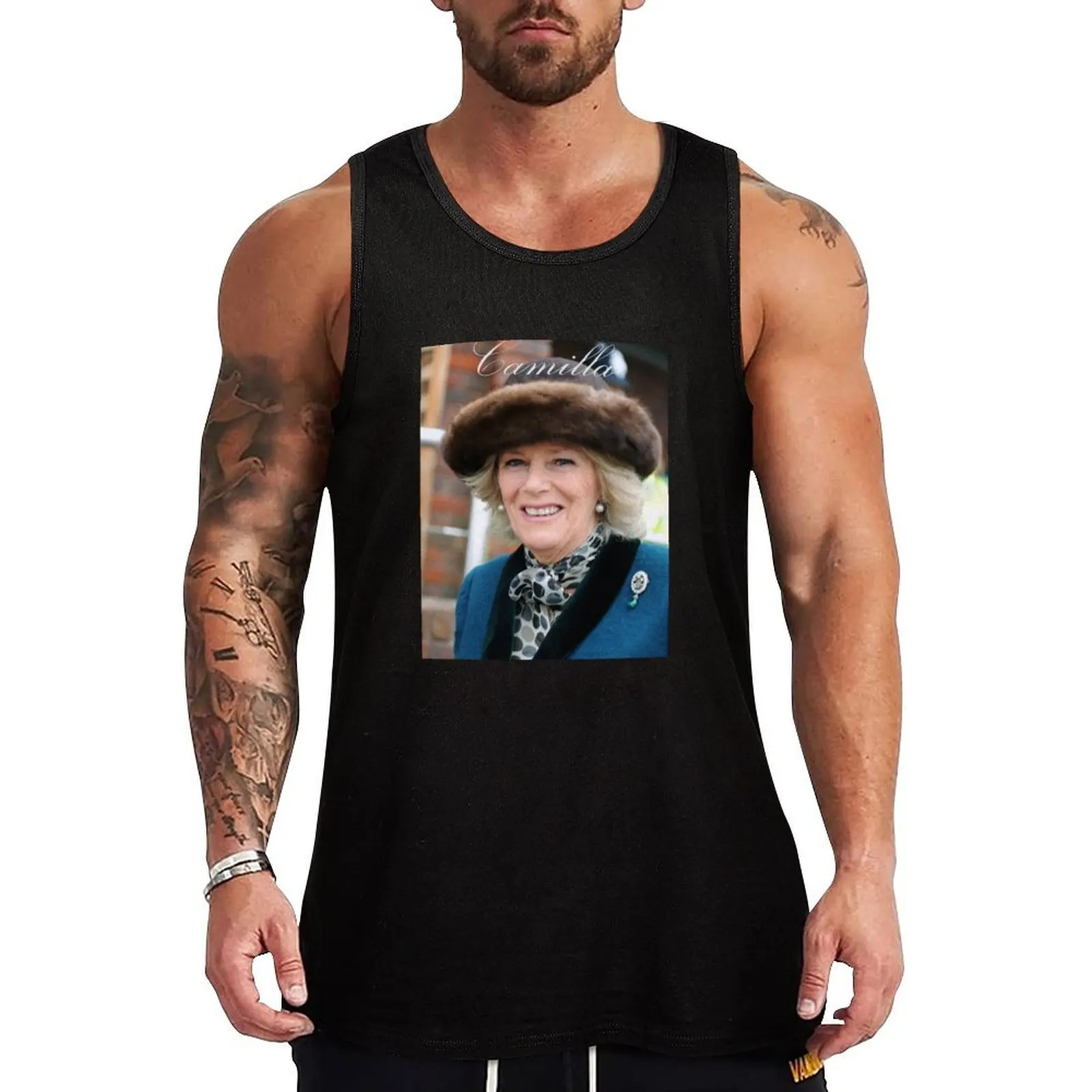 

Camilla, Duchess of Cornwall Tank Top gym top fitness clothing for men gym clothes man anime t-shirts