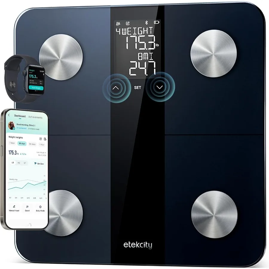

Upgraded Smart Scale for Body Weight Monitoring in Home Fitness Environments Digital Bathroom Scale with 13 Comprehensive Healt