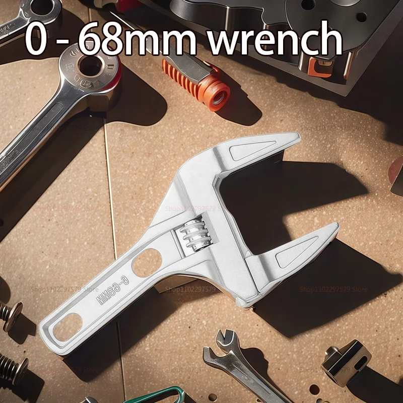 MINI ปรับห้องน้ําประแจปรับ Strong Clamping ขนาดใหญ่ปลายเปิดมัลติฟังก์ชั่อลูมิเนียม Spanner ห้องน้ําซ่อมเครื่องมือ