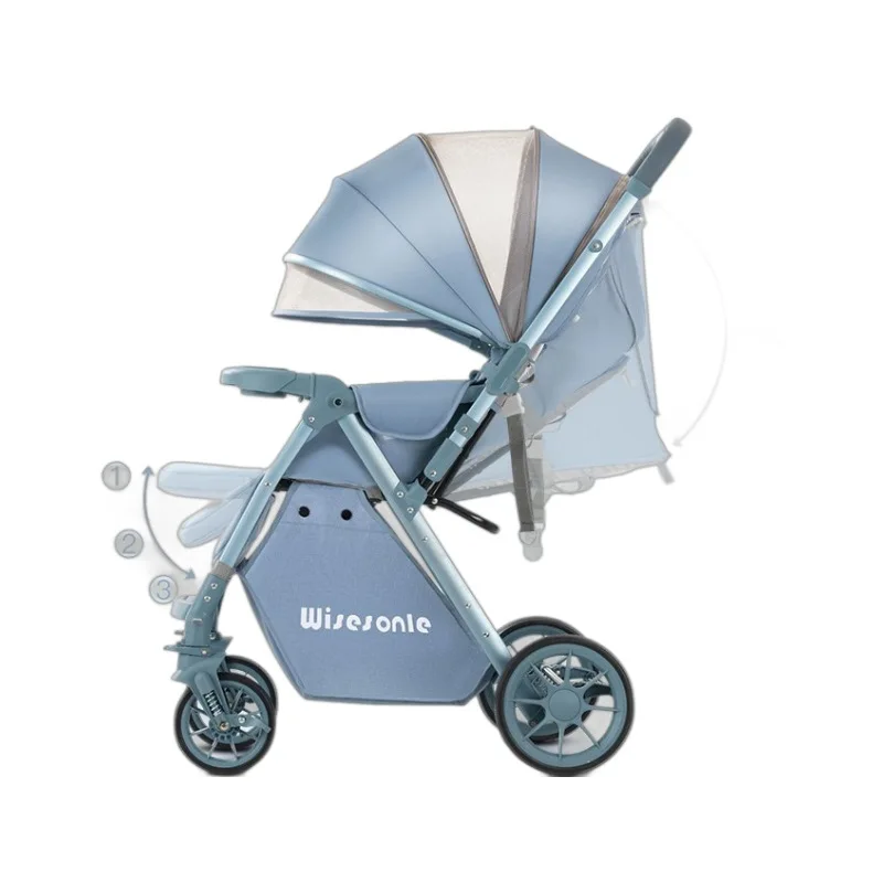 

Stroller Bidirectional High View Stroller Can Sit and Lie Light Folding Baby Stroller Trolley Baby Accessories