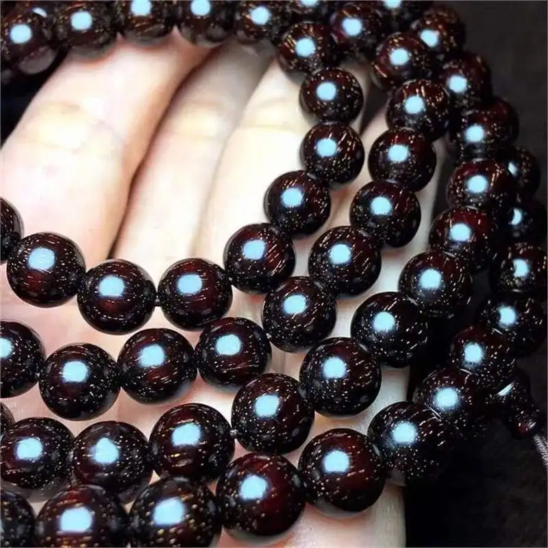 Authentic Pterocarpus Santalinus Star Bracelet Men and Women Rosary Accessories Jewellery0.8*108Men's and Women's Couple