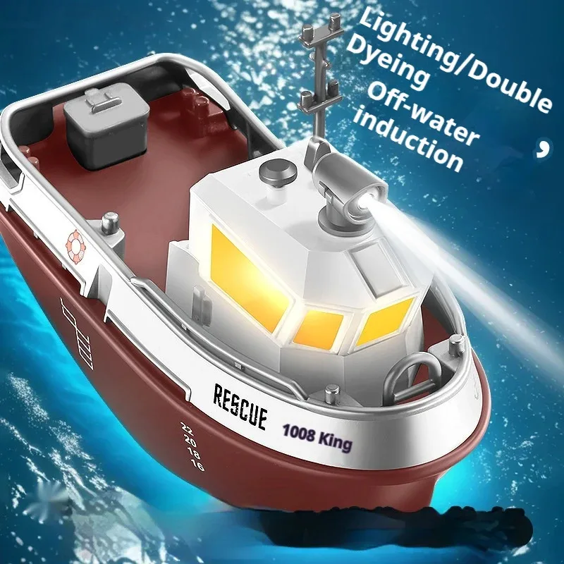 1/32 RC holownik s820 mini łódź 2.4G podwójne silniki zdalnie sterowany statek elektryczny model jednostki pływającej z oświetleniem LED na prezent dla dzieci