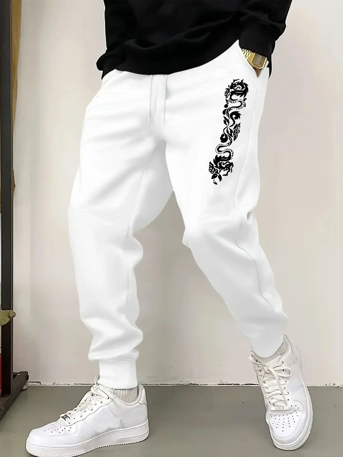 الرجال اليابانية والكورية نمط الدراما الكورية السراويل واسعة الساق مدبب هيم بذلة مع الأصفاد ، السراويل غير رسمية و رسمية S-3XL #2