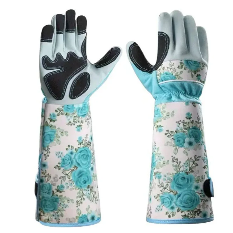Cowhide Thorn Proof Gardening Gloves, Protective Work Gloves for Rose Pruning, Zanthoxylum & Chestnut Picking
