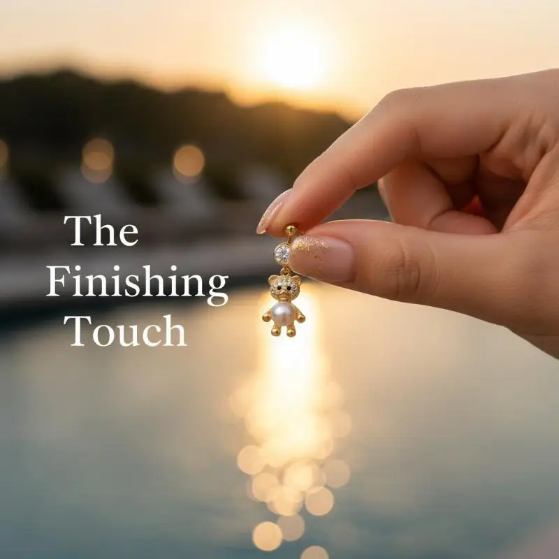 Belly Button Rings Shiny Golden Zircon Stainless Steel Skin-Friendly Navel Jewelry for Summer Beach Swimming Use