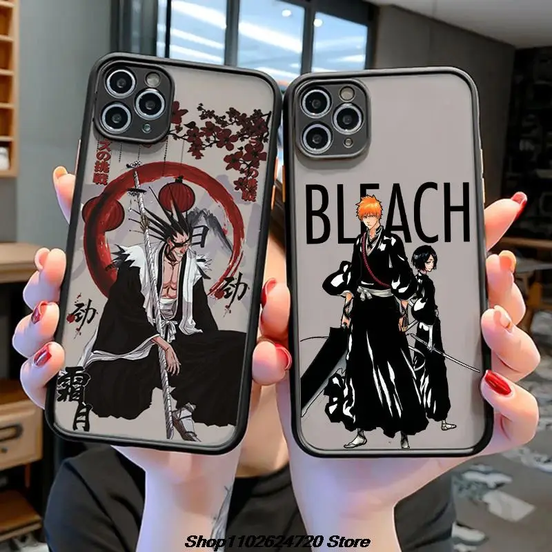 Japan Anime BLEACH grim Reaper Kurosaki ichigo Phone case for iPhone 11 12 13 14 Pro Max X XS MAX XR 7 8 14 Plus Luxury PC case