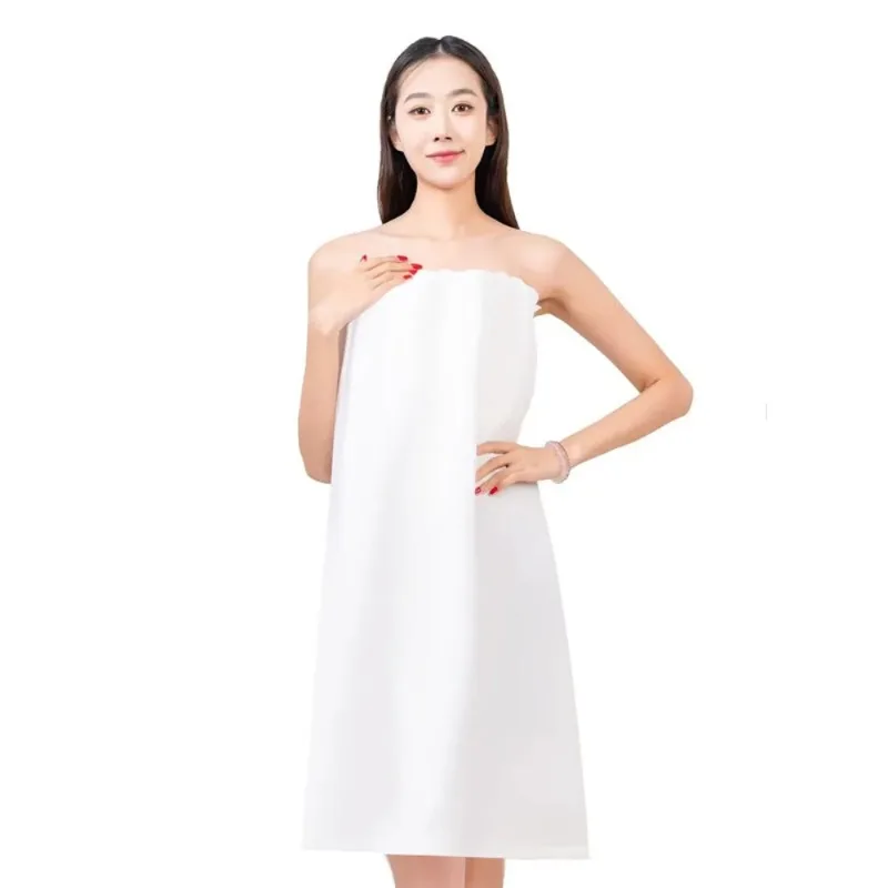 Absorbent Fabric Women's Bath Wrap Towel, Elastic Tube Top Shower Dress, Solid Color Simple Bathrobe for Home & Spa Housedress
